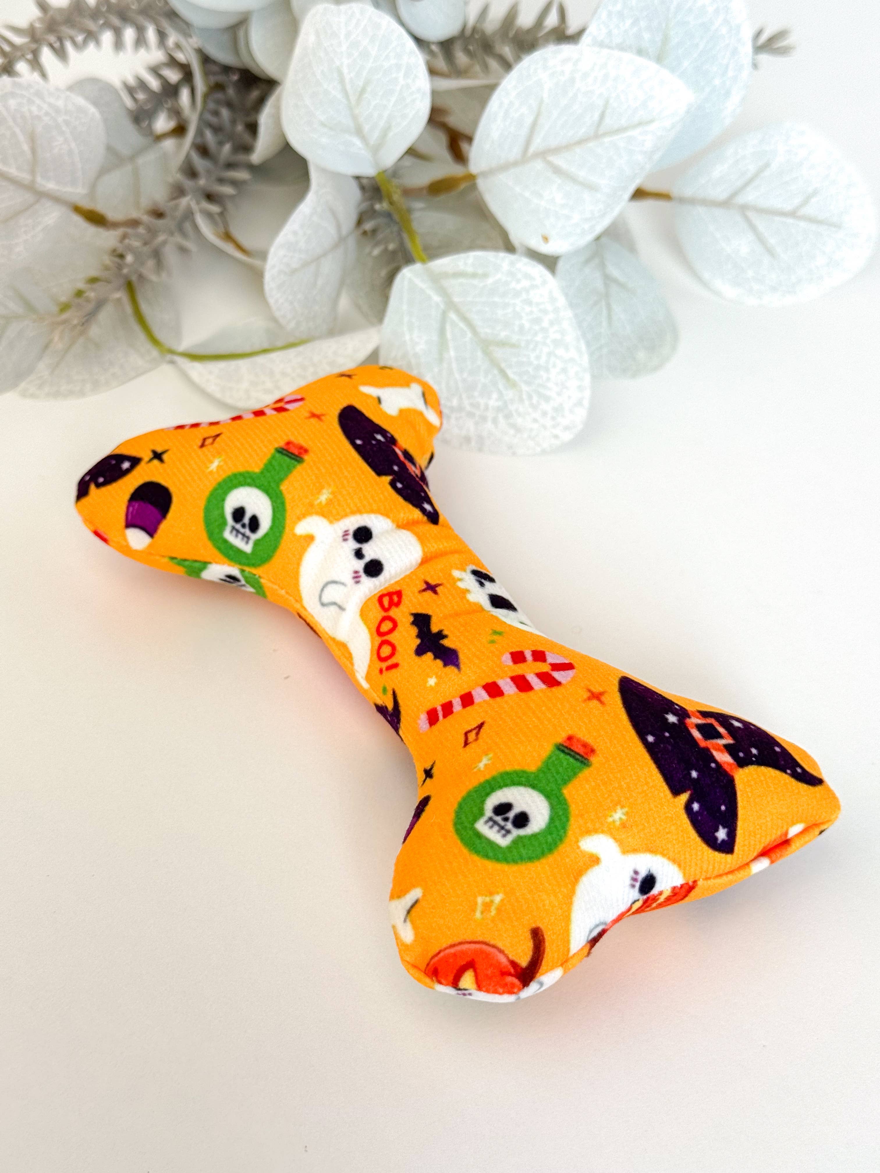 Doggotique – Peluche - Cão por atacado – Osso de pelúcia assustador, brinquedo para cães de Halloween,6