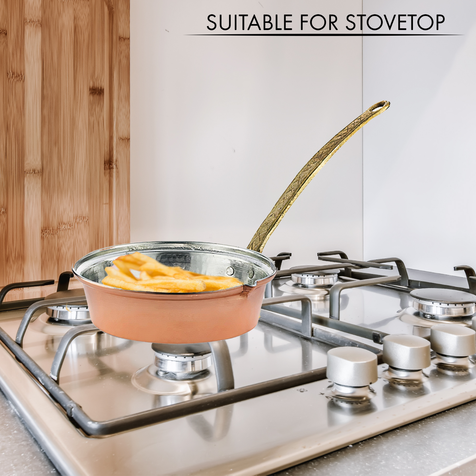 Hakan - Wholesale Pan - Handmade Copper Saute Frying Pan with Long Handle 7.9"3