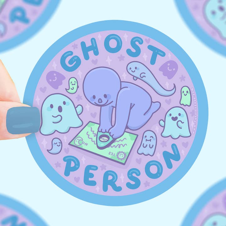 Ghost Person, Spooky, Paranormal, Little Guys, Vinyl Sticker for wholesale by Turtle's Soup
