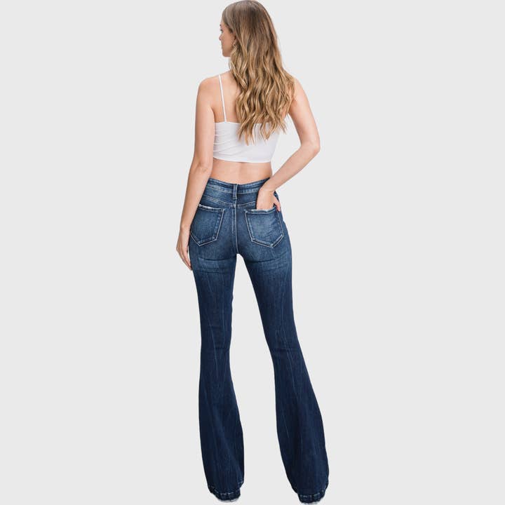 Petra153 - Wholesale Jeans - Women's - T929MF-MD (OPEN PACK) DISTRESSED MID RISE STRETCH FLARE
