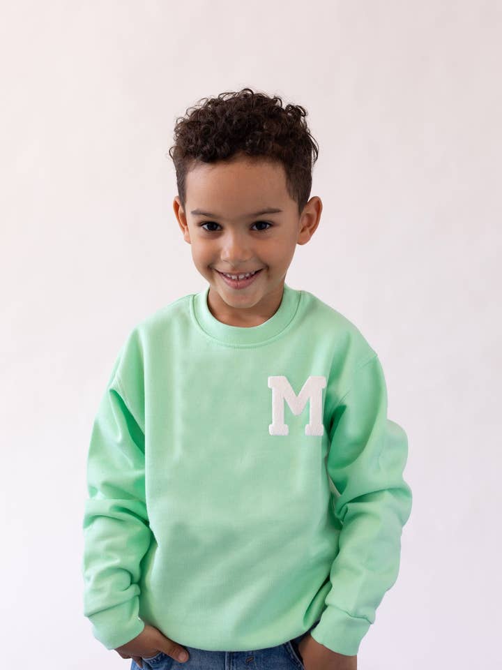 KIDS - Mint Sweatshirt | Inicial Mini Rizo for wholesale by Anitials