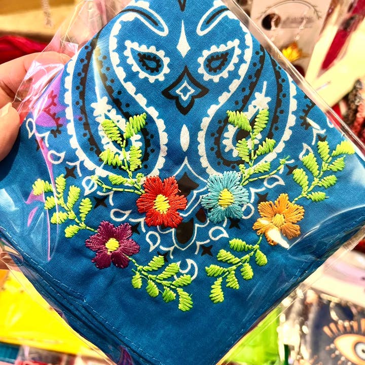 The Funky Soul - Wholesale Bandana - Women's - Floral Embroidered Bandana2