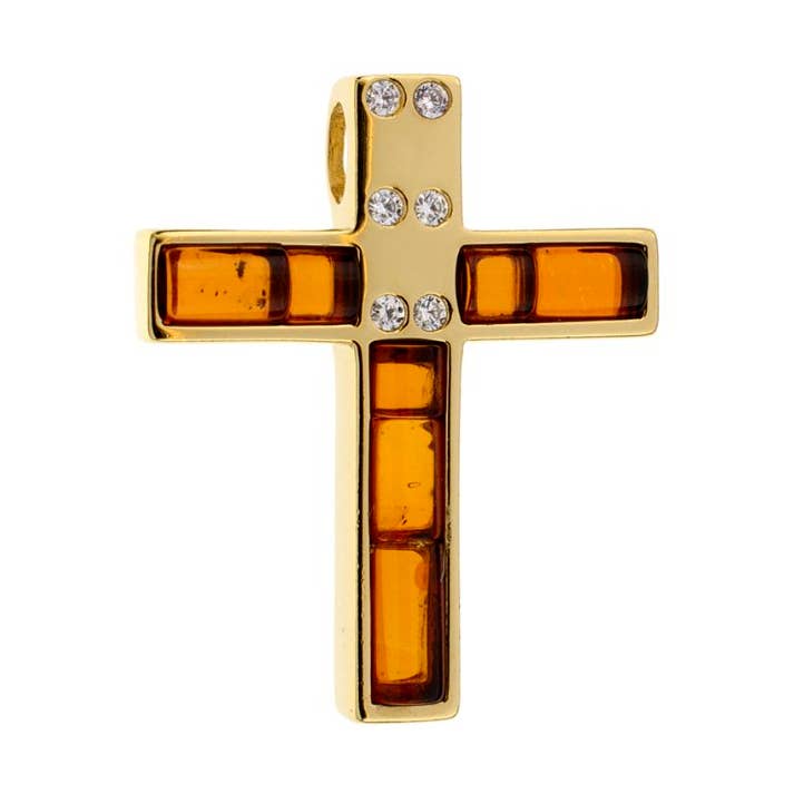 Gold Men's Cross Pendant for wholesale by Amber House