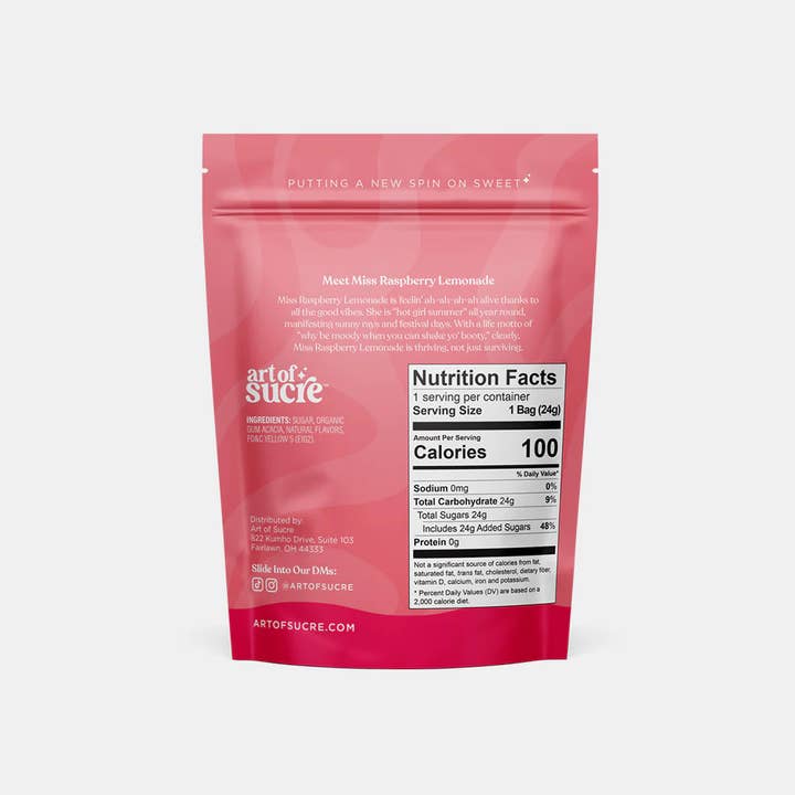 Art of Sucre - Wholesale Cotton Candy - Raspberry Lemonade Flavored Gourmet Cotton Candy