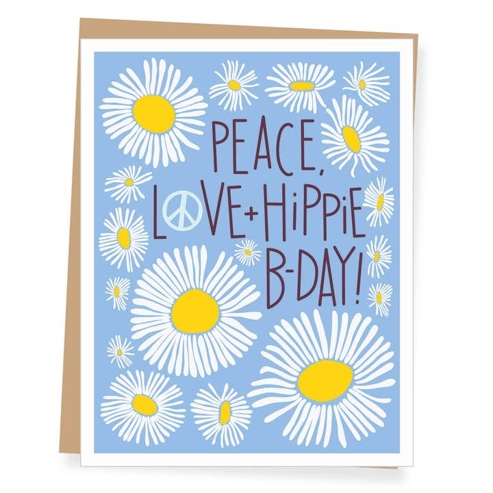 Peace Love + Hippie Birthday Card for wholesale by Apartment 2 Cards