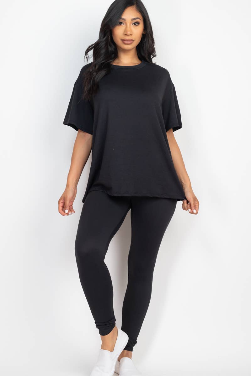 CAPELLA APPAREL - Wholesale Lounge Set - Women's - Oversized T-shirt & Leggings Set0