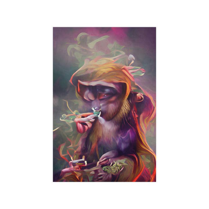 Michelle Hoffmann - Venta al por mayor Pósteres - Pósters satinados con monos morados fumando marihuana