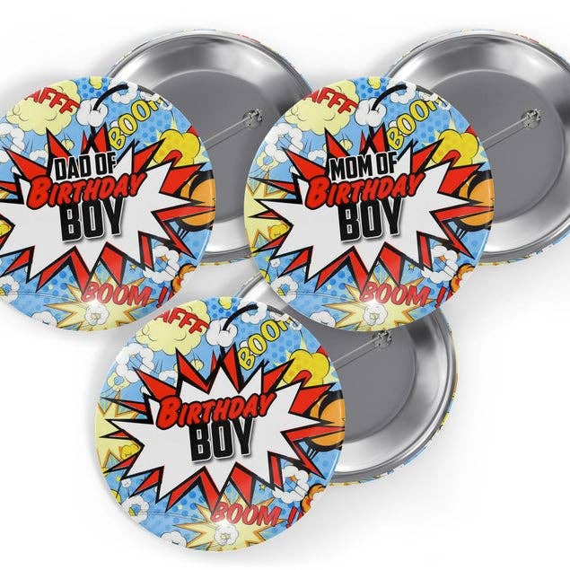 Birthday Boy Button Pin Trio Pack for wholesale by Busybee Creates