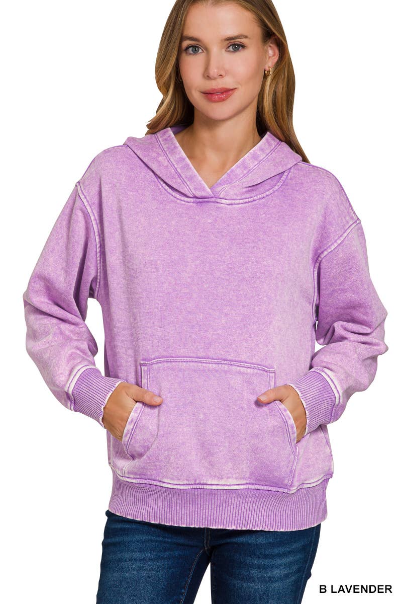 42POPS - Wholesale Hoodie – Women's - ',,,.._ Fleece Acid Wash Kangaroo Pocket Hoodie19