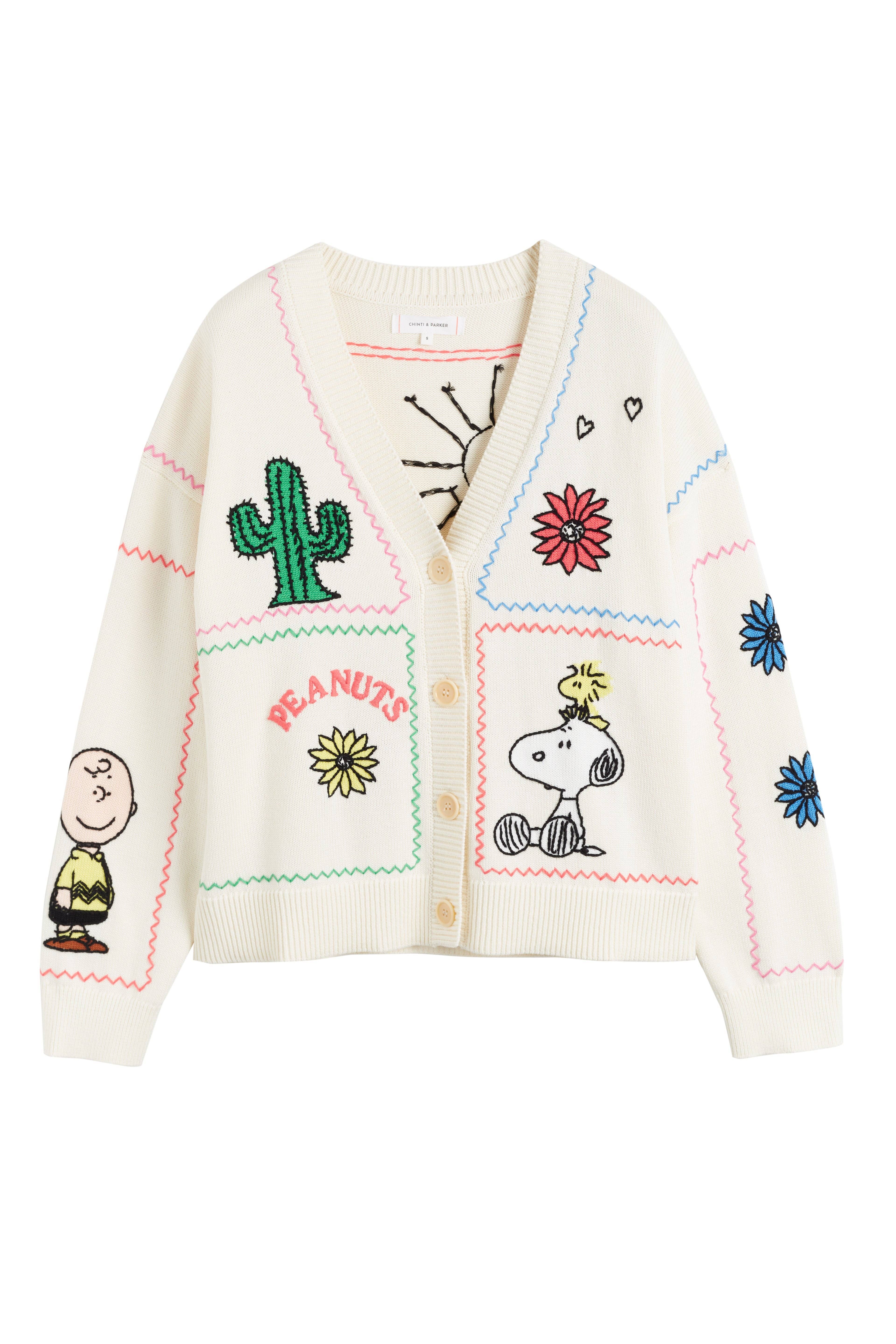 売れ筋商品|||チンティアンドパーカー ニット&セーター アウター レディース Women's Cotton Peanuts Racquet Club Cardigan Cream Chinti & Parker Peanuts Racquet Club Cardigan, Cream/Multi