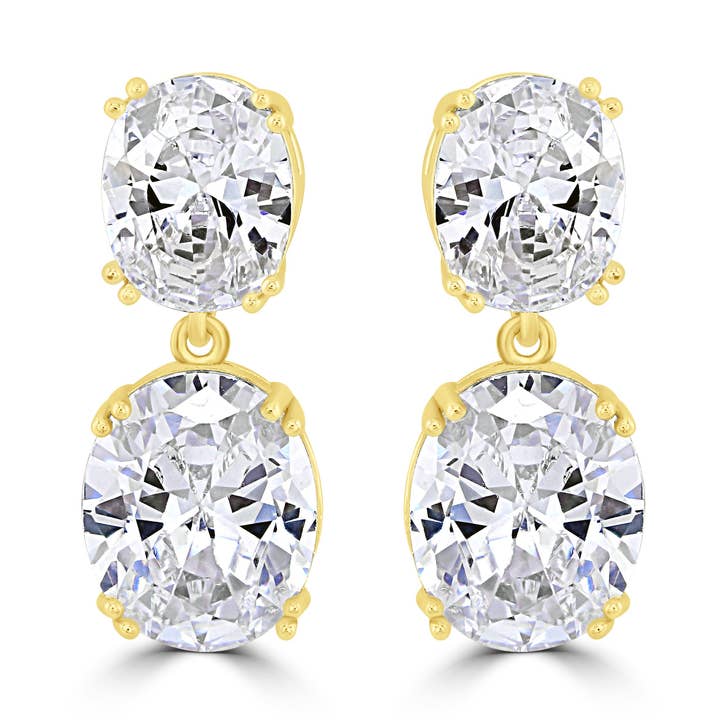 NATALIA // Gold cubic zirconia earrings for wholesale by Emilia Rae Jewellery