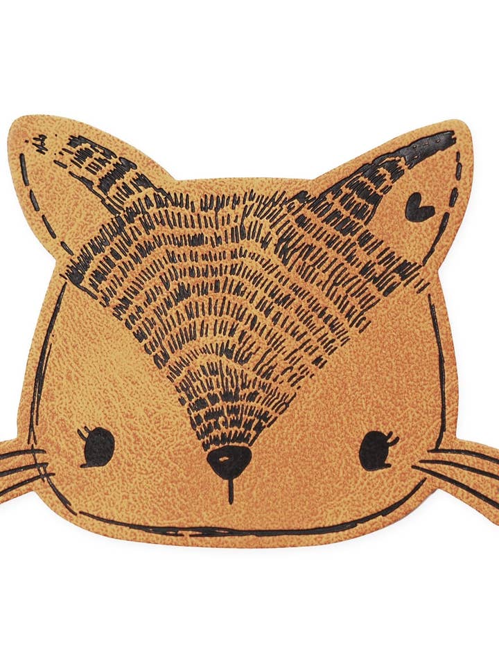 synthetic leather label - Boho fox *iron-on* for wholesale by Paul und Clara