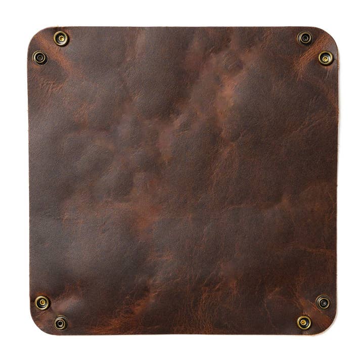 Popov Leather - Wholesale Decorative Tray - Leather Valet Tray - Heritage Brown