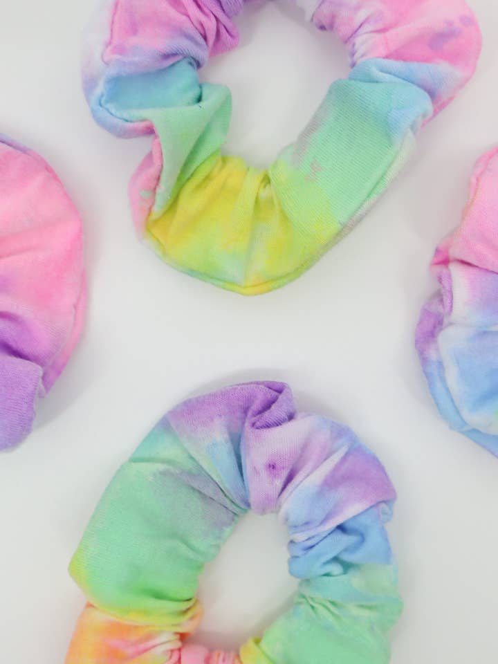 90s Baby Cotton Tie Dye Scrunchies for wholesale by Sugar Spill