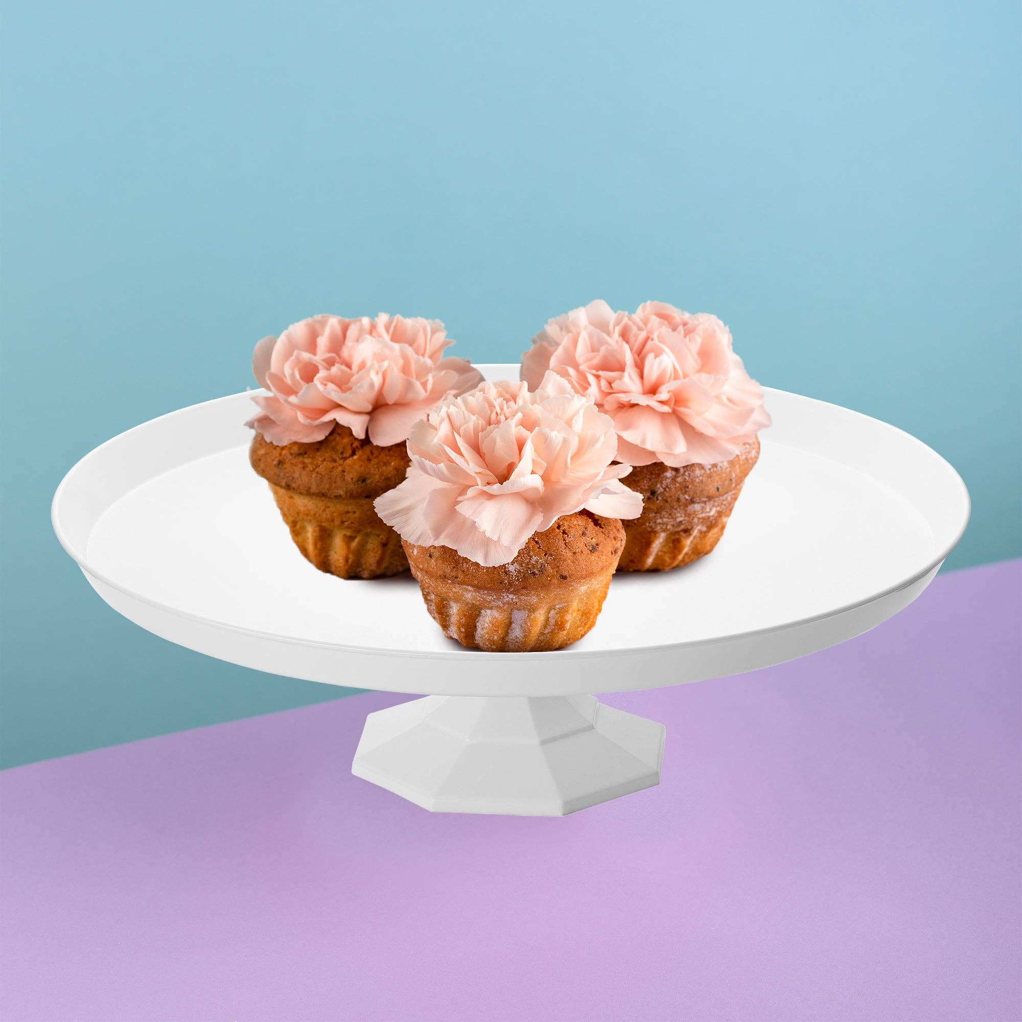 Smarty had a Party – wholesale Cake stand – 10.5" White Small Round Plastic Cake Stands - 12 pcs7