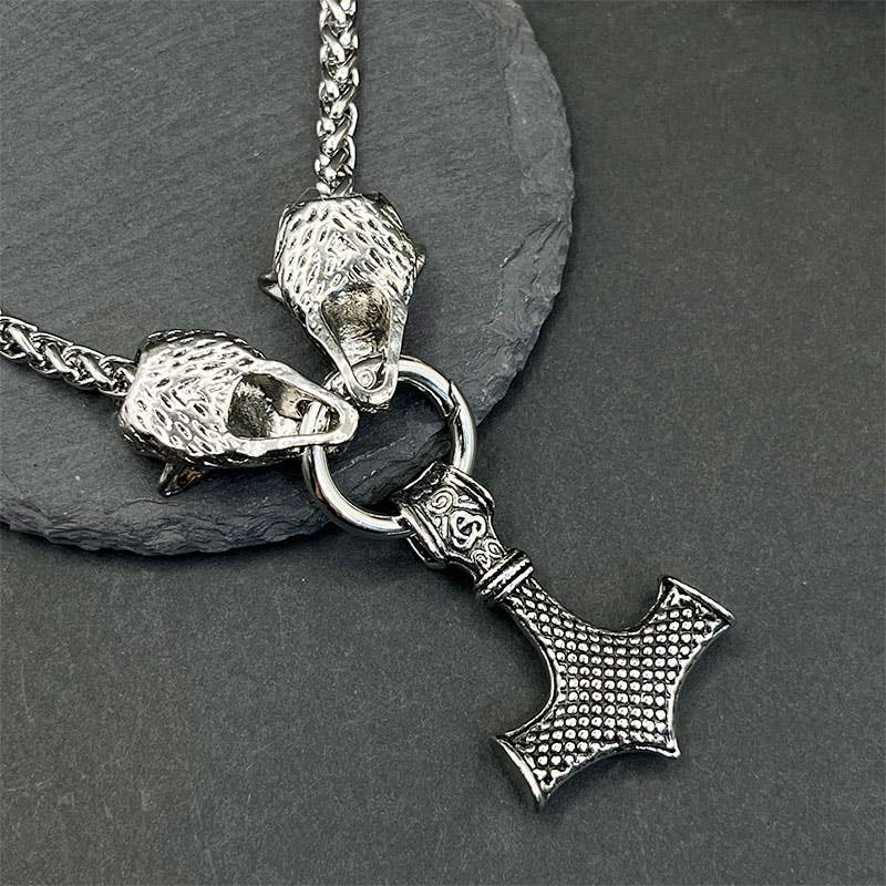 GemMeet - Wholesale Pendant/Charm Necklace - Vintage Viking Thor's Hammer Pendant Necklace7