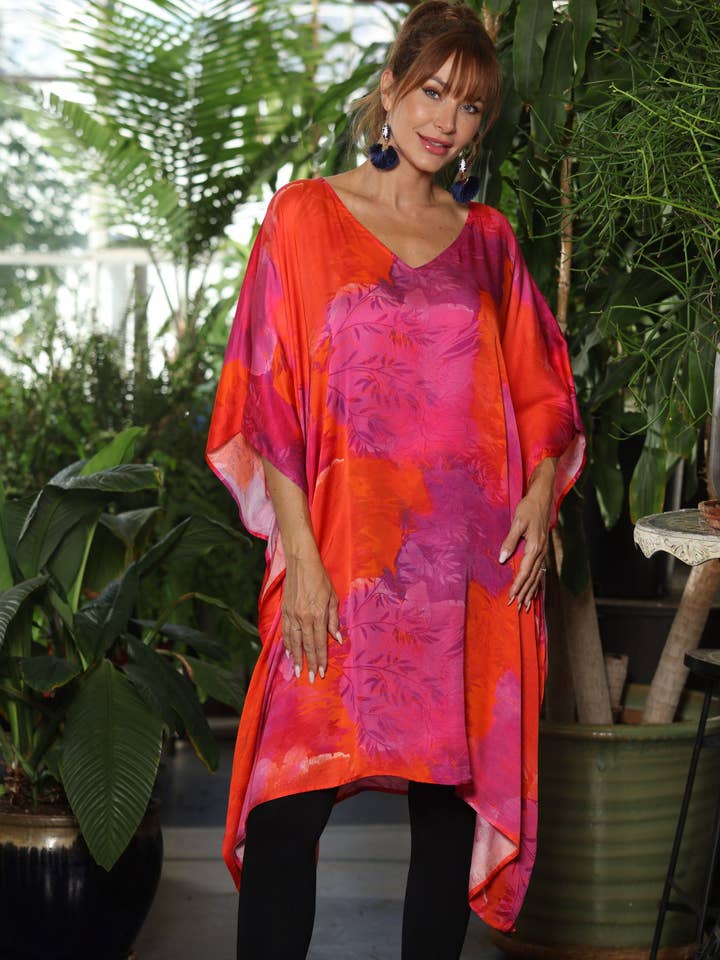 Pink Papayas Modal Kaftan for wholesale by KikiSol