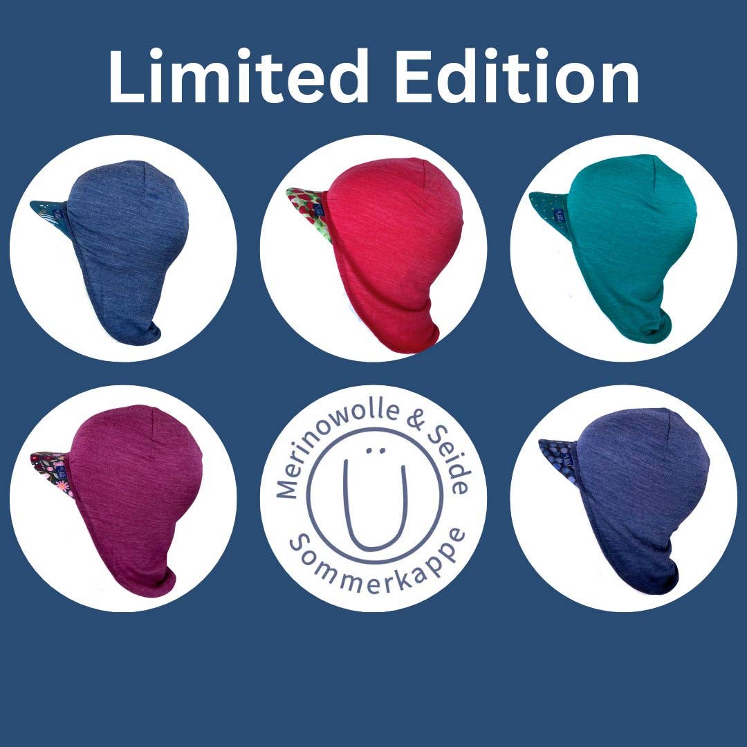 Glückskind - Wholesale Knit Top - Women's - Summer cap raspberry with strawberries limited edition, merino wool & silk (organic/GOTS)2