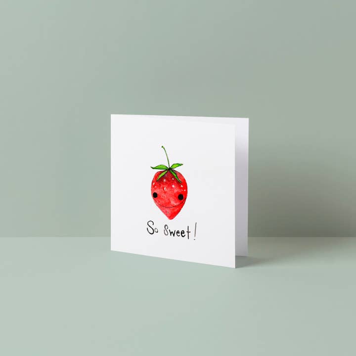 Sweet Strawberry teeny card for wholesale by The Gnat