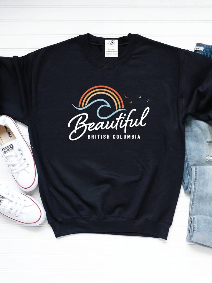 Beautiful British Columbia Cozy Crew Neck Sweater for wholesale by Blonde Ambition | Jewelry | Valentines Gift & Sweaters