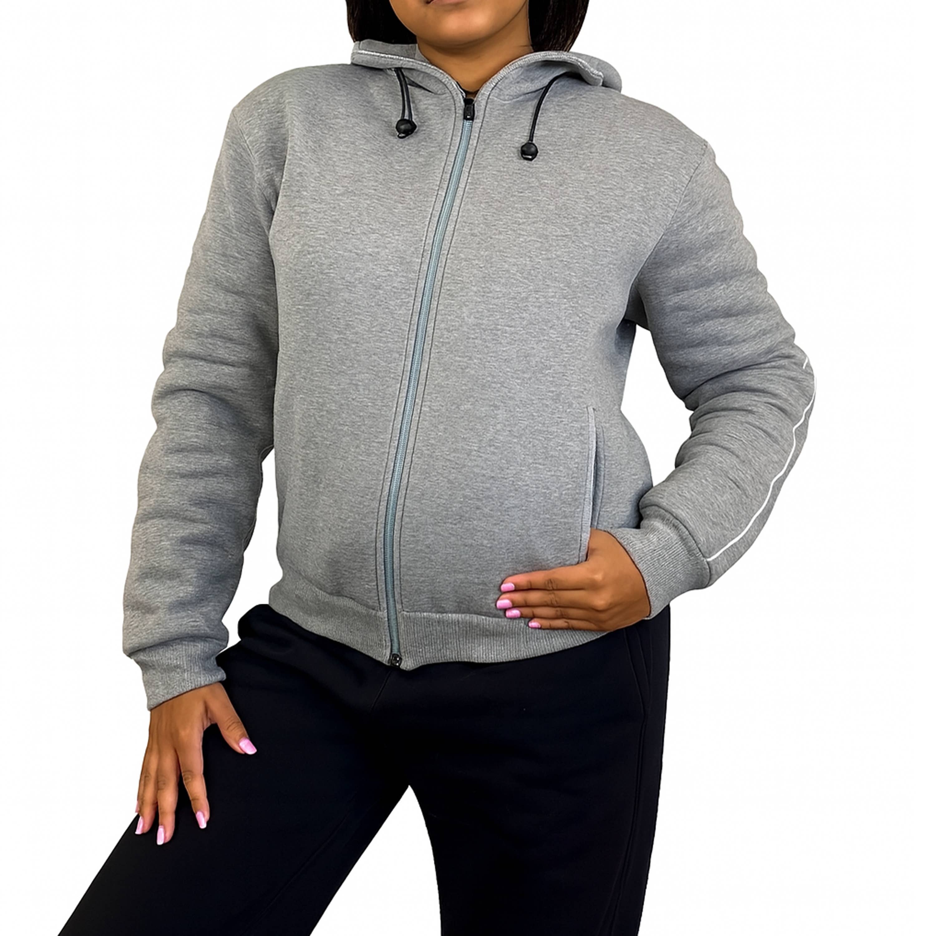 Galaxy By Harvic – wholesale Hoodie – Women's – Women's Loose-Fit Sherpa Fleece Lined Tech Full Zip Hoodie 8