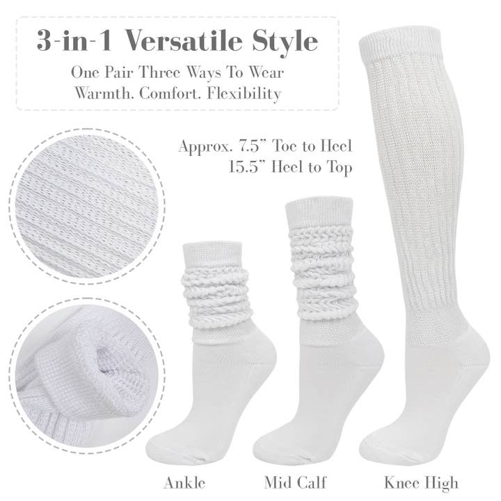 Wrapables.com - Wholesale Socks - Women's - Wrapables Slouchy Scrunch Socks for Women (3 Pair)1
