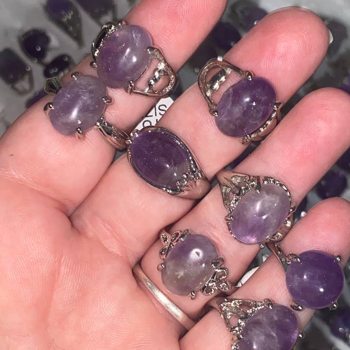 Moon River Designs - Wholesale Cocktail/Statement Ring - Bulk Crystal Rings Rings Bulk Set Crystal Rings Fitted