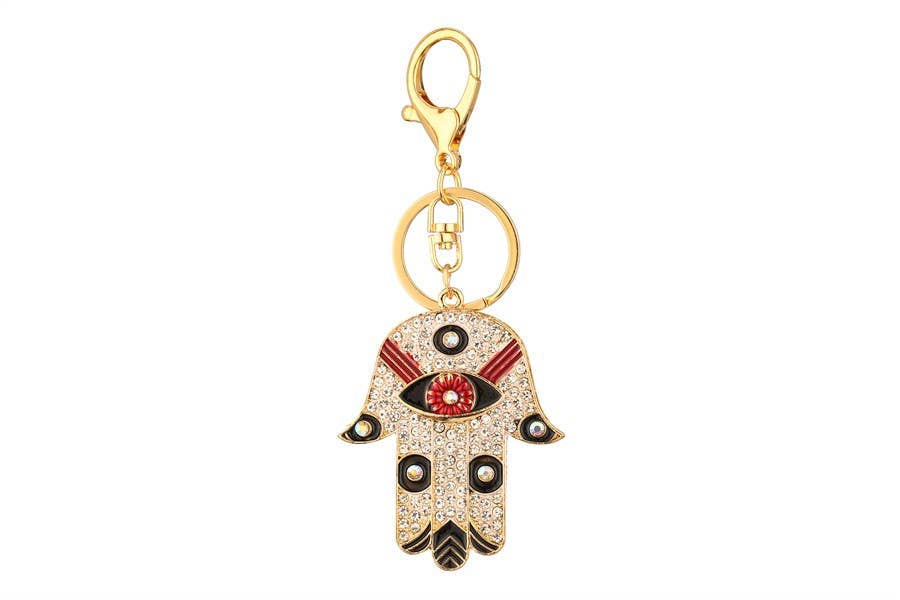 Nima Accessories Inc – wholesale Keychain – Women's – Rhinestone EVIL EYE HAMSA  Fashion  Key Chain1