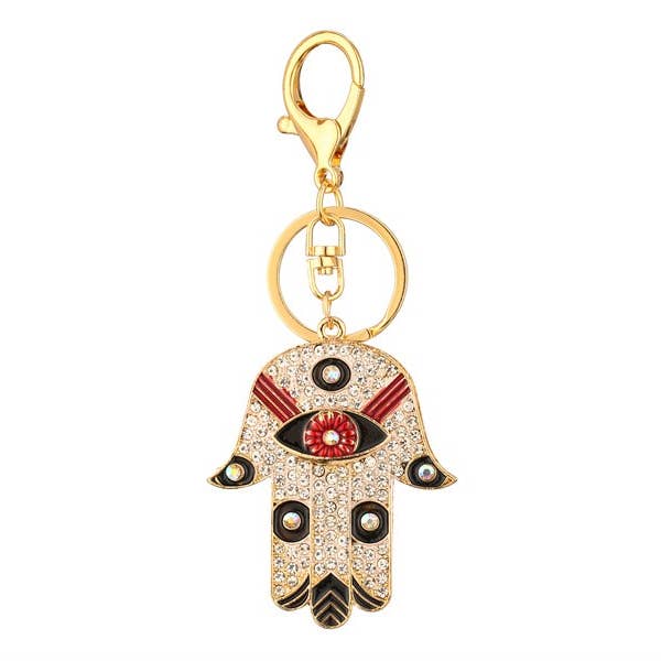 Nima Accessories Inc – wholesale Keychain – Women's – Rhinestone EVIL EYE HAMSA Fashion Key Chain1