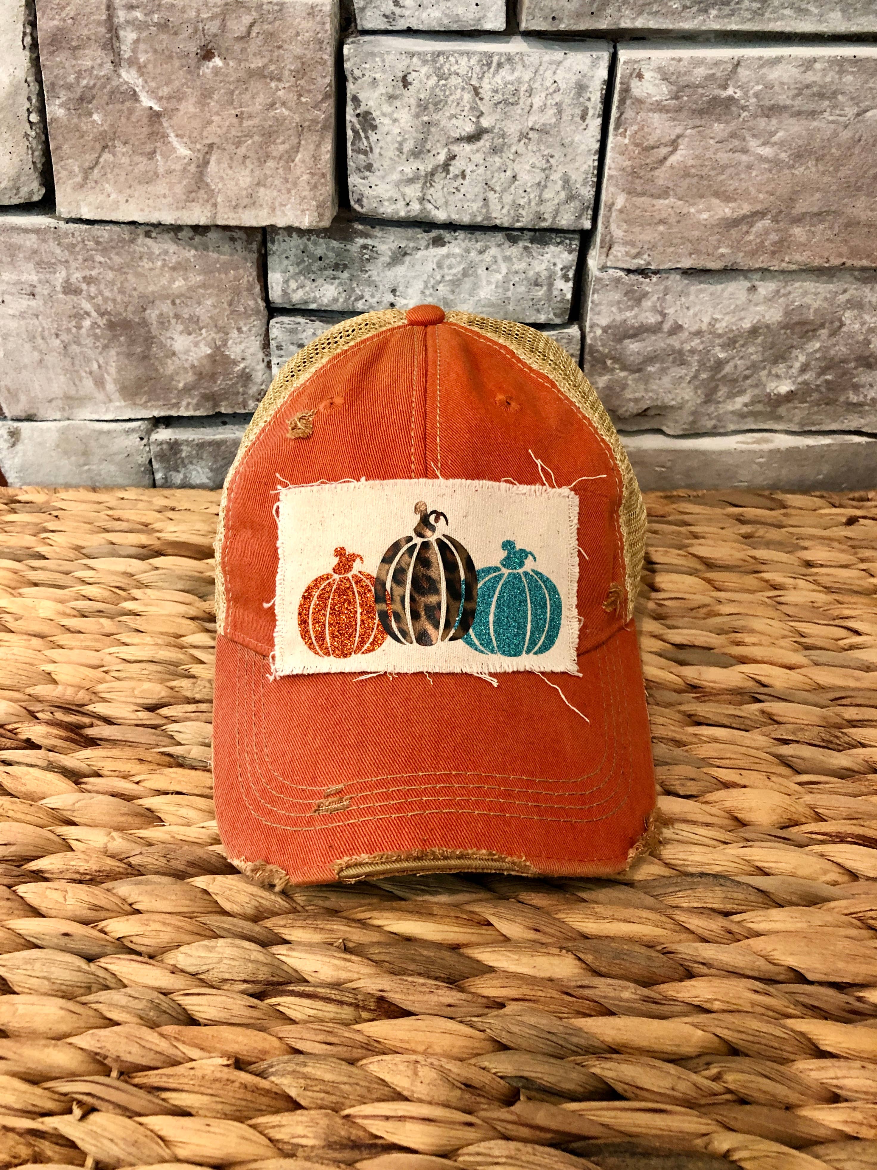 BohoGroove - Wholesale Trucker Hat - Women's - Pumpkin Hat, Leopard Pumpkin, Fall Hat23