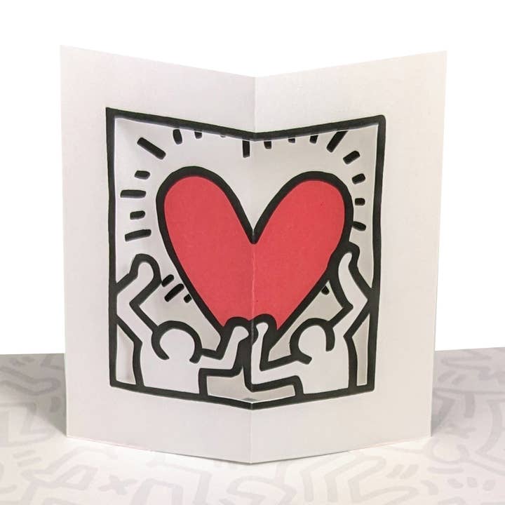 Keith Haring pop op lykønskningskort med kærlighed for engroshandel hos Poposition Press