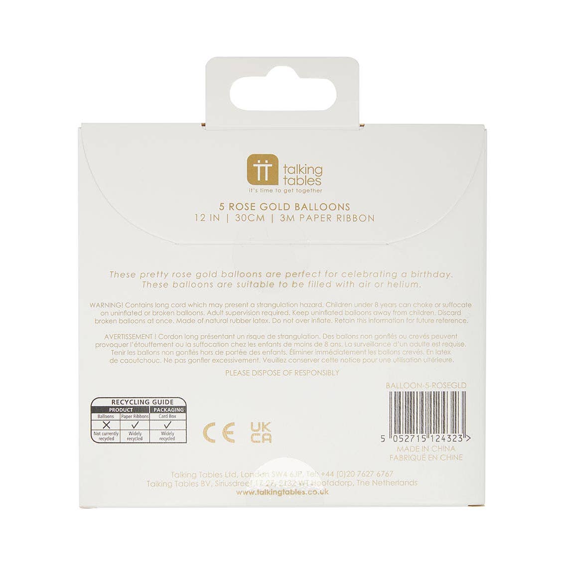 Talking Tables EU - Vendita all'ingrosso A palloncino - Palloncini Rosa Oro con Scritta Buon Compleanno5