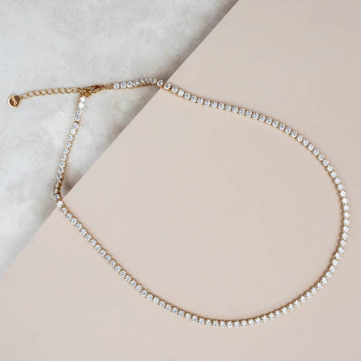 Diamond Tennis Necklace for wholesale by Pearl & Queenie