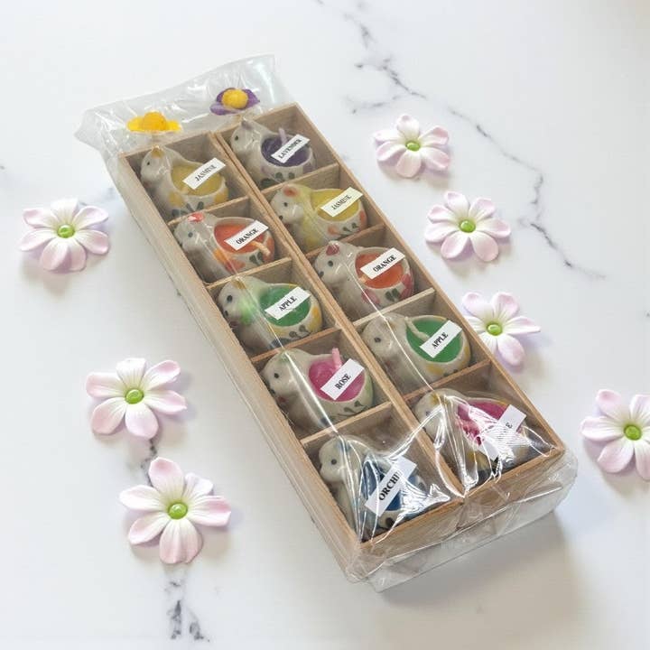 Mini Ceramic Cat Candles (10-Pack) for wholesale by Earths Elements Wholesale