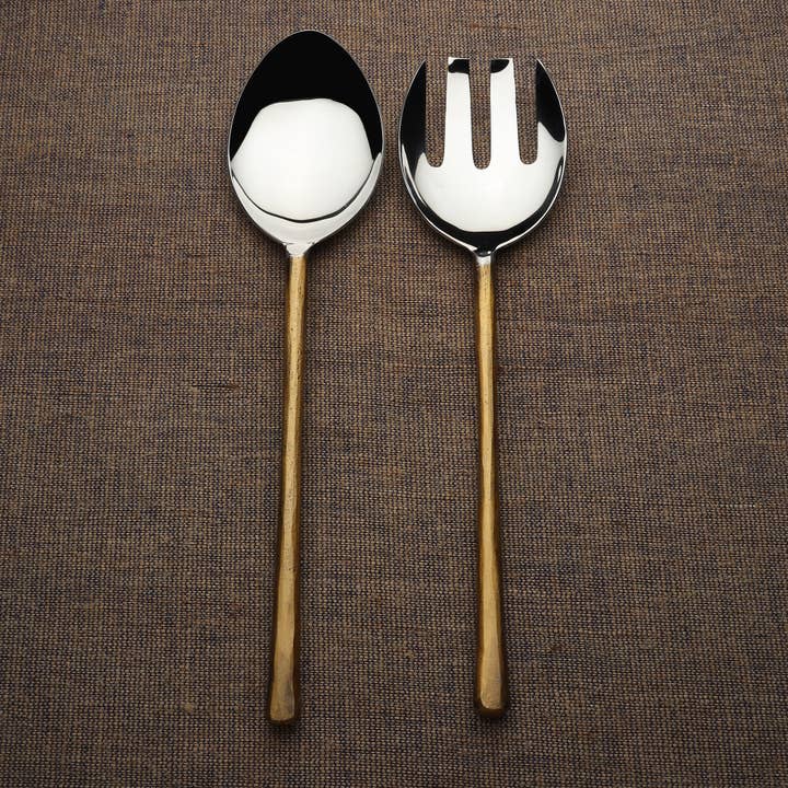 INOX artisans - Wholesale Serving Utensil - Medicki Salad Server 2 Pc. Set4