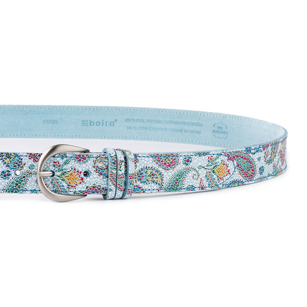 VALTICO - Wholesale Belt - Women's - Colourful leather tapestry belt with floral print.2