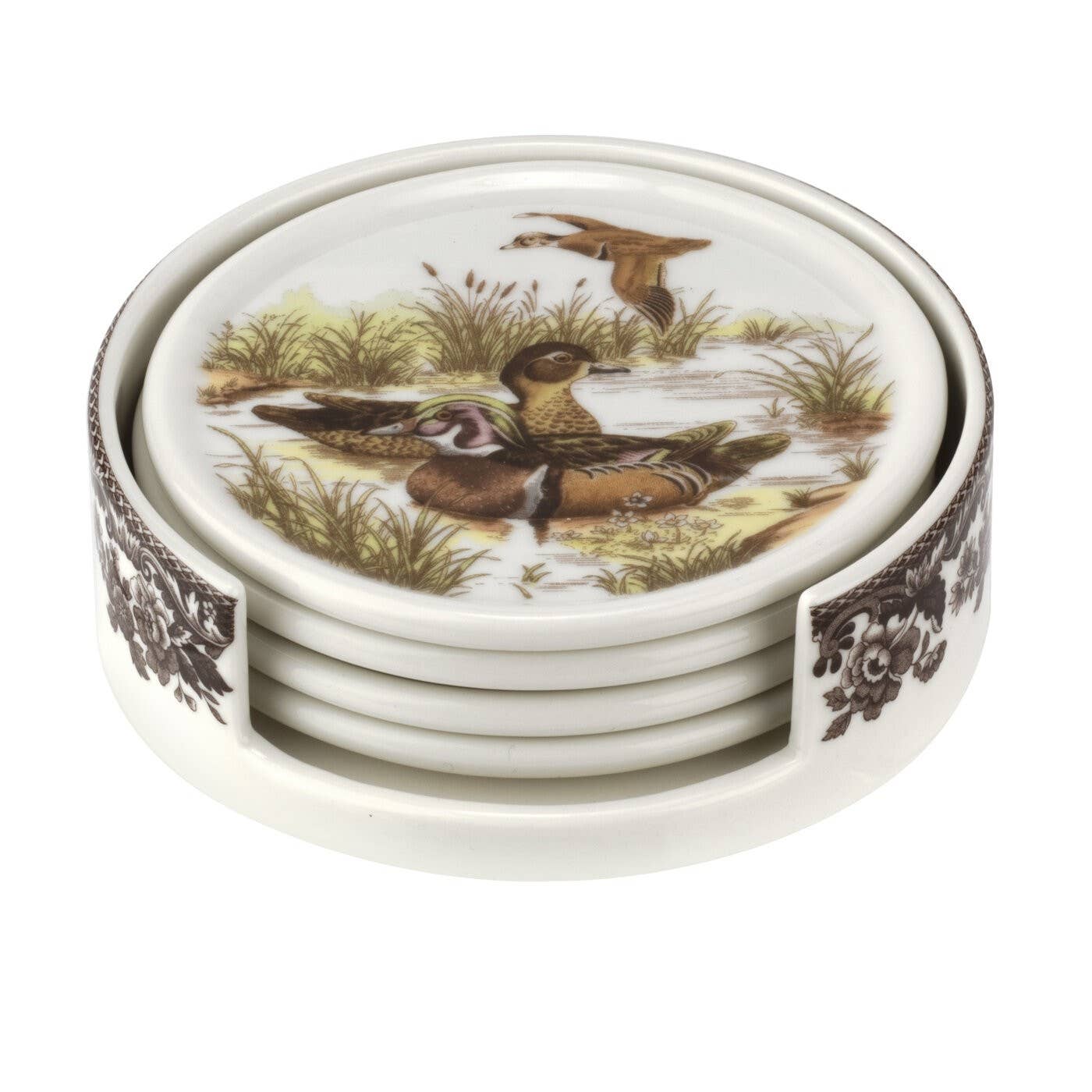 Portmeirion, Spode, Pimpernel, Nacthmann, Wrendale Designs - Wholesale Coasters - Spode Woodland 4 Piece Ceramic Coasters with Holder2