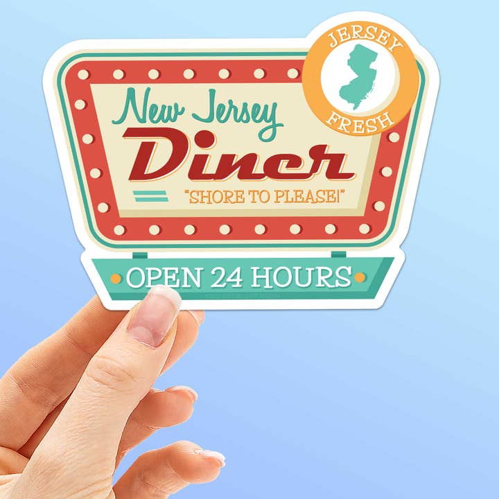Adhesivo New Jersey Diner, calcomanías retro de Nueva Jersey para Hydroflask para venta al por mayor de Sentinel Supply