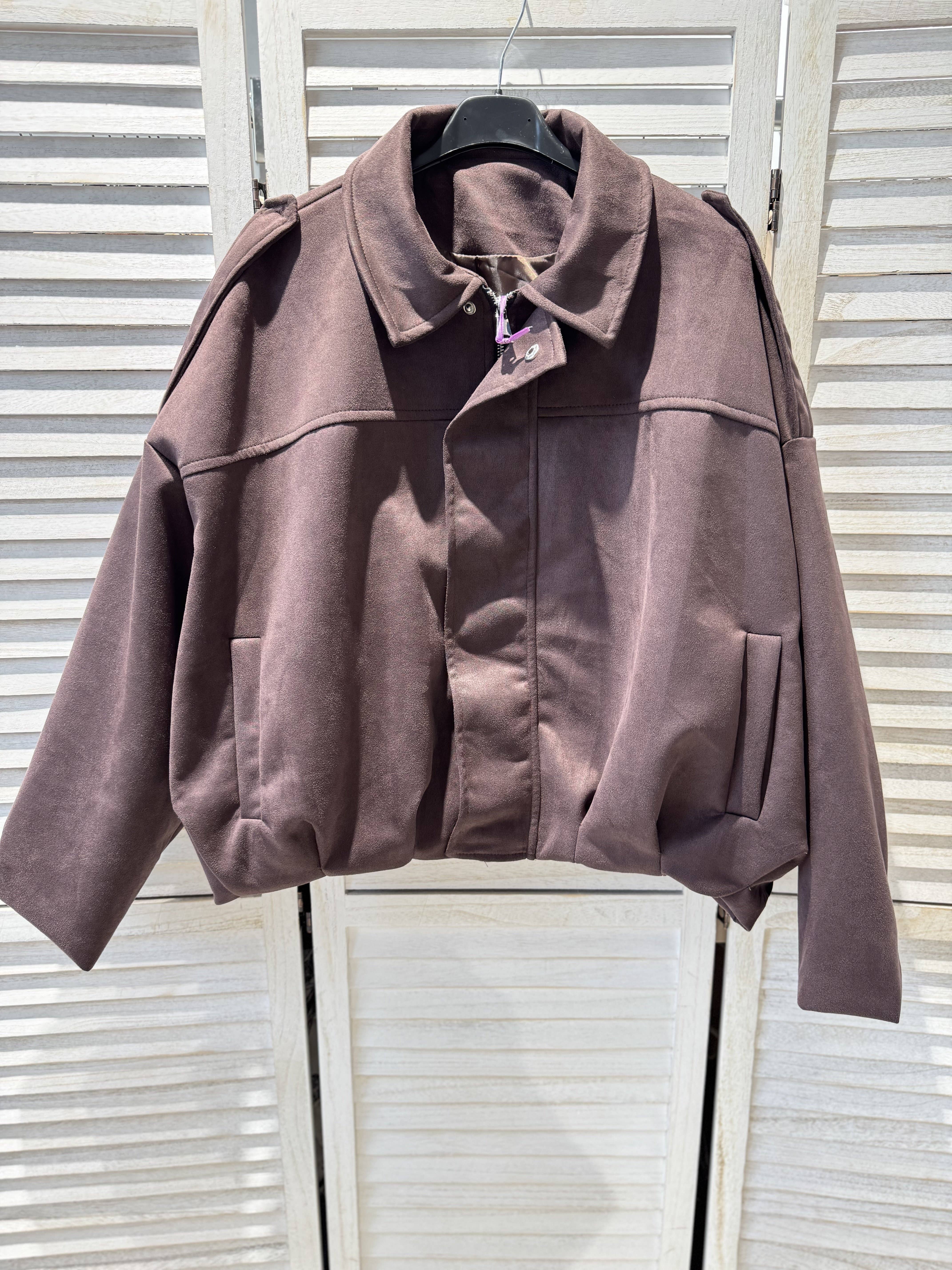 Brown Elegant Oversized Women's Blazer for wholesale on Faire6