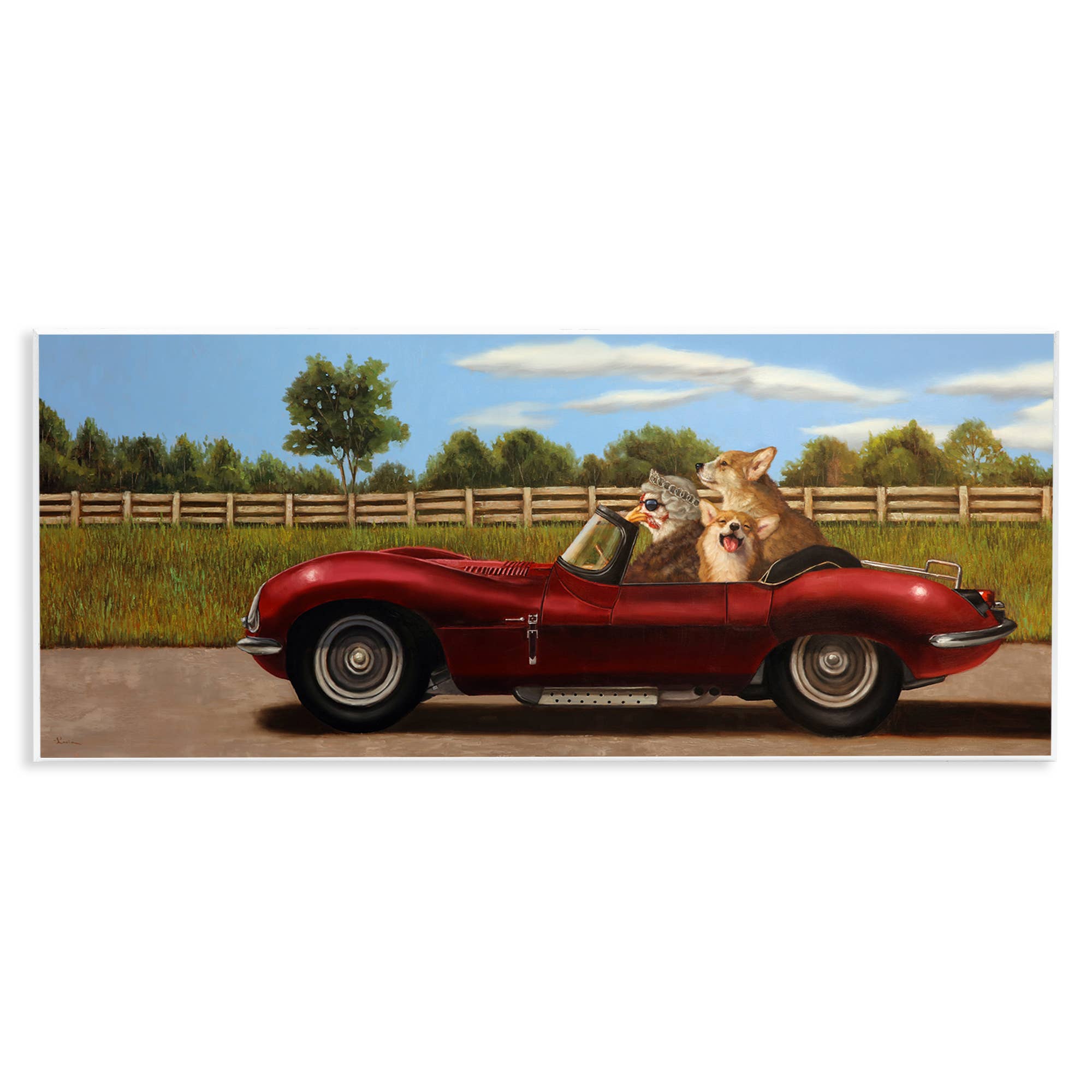 Stupell Industries - Wholesale Wall Sign - Animals in Sports Car - Unframed Wall Art0