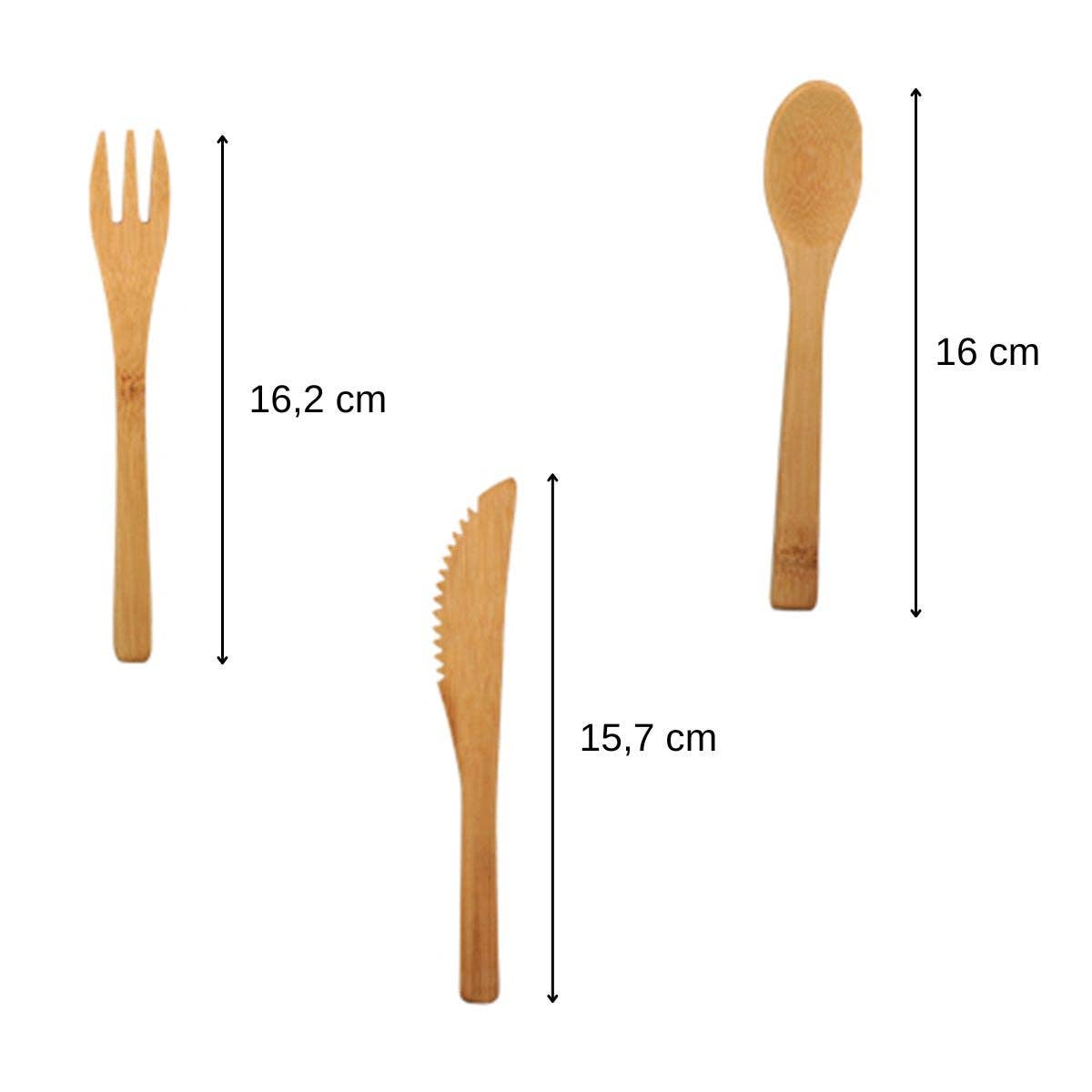 Zenker - Wholesale Assorted Cutlery Set - Reusable bamboo cutlery set + cotton bag Fackelmann Move2
