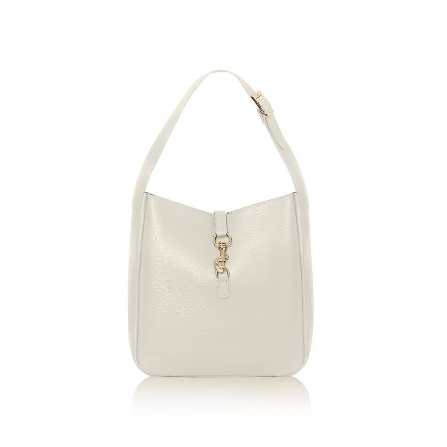 MONTTE DI JINNE – Engroshandel Skuldertaske – til kvinder – Italiensk skuldertaske i ægte læder med elegant krogdetalje1