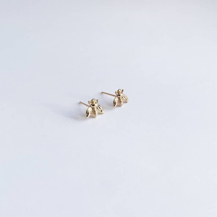 Wild Juniper - Wholesale Stud/Post Earrings - Gold Stud Earrings - Bees3
