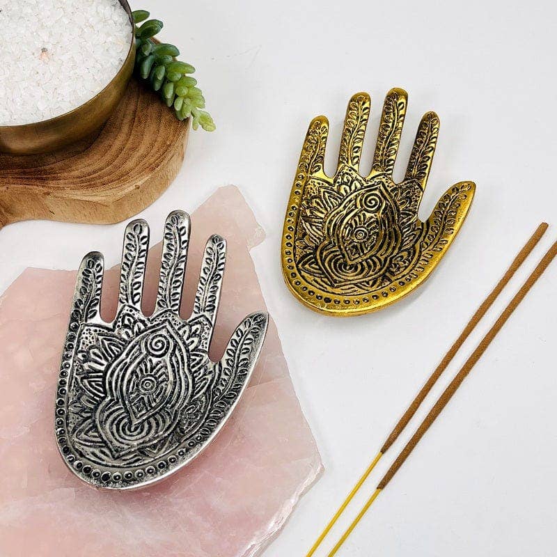 Rock Paradise - Wholesale Incense Holder - Crystal Hand Incense Holder - Silver or Gold -3