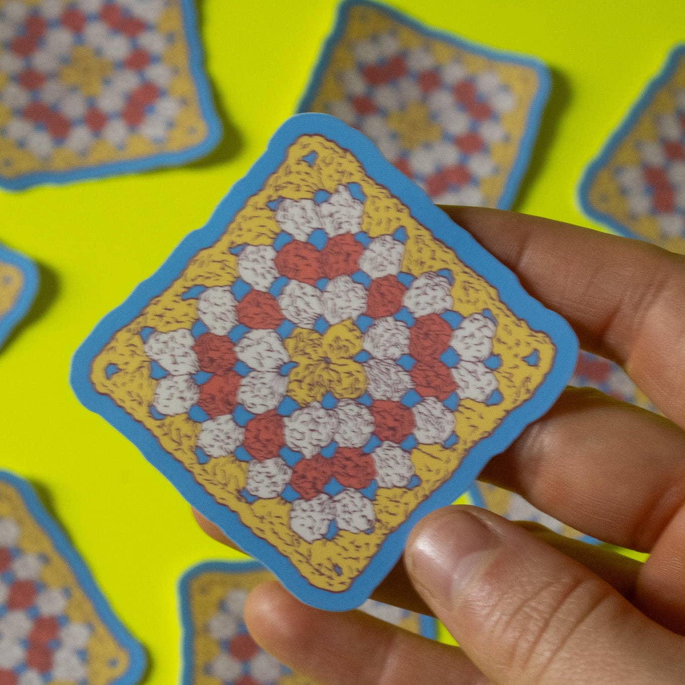 Doctor Scribble - Wholesale Sticker - Granny Square Vinyl Sticker2