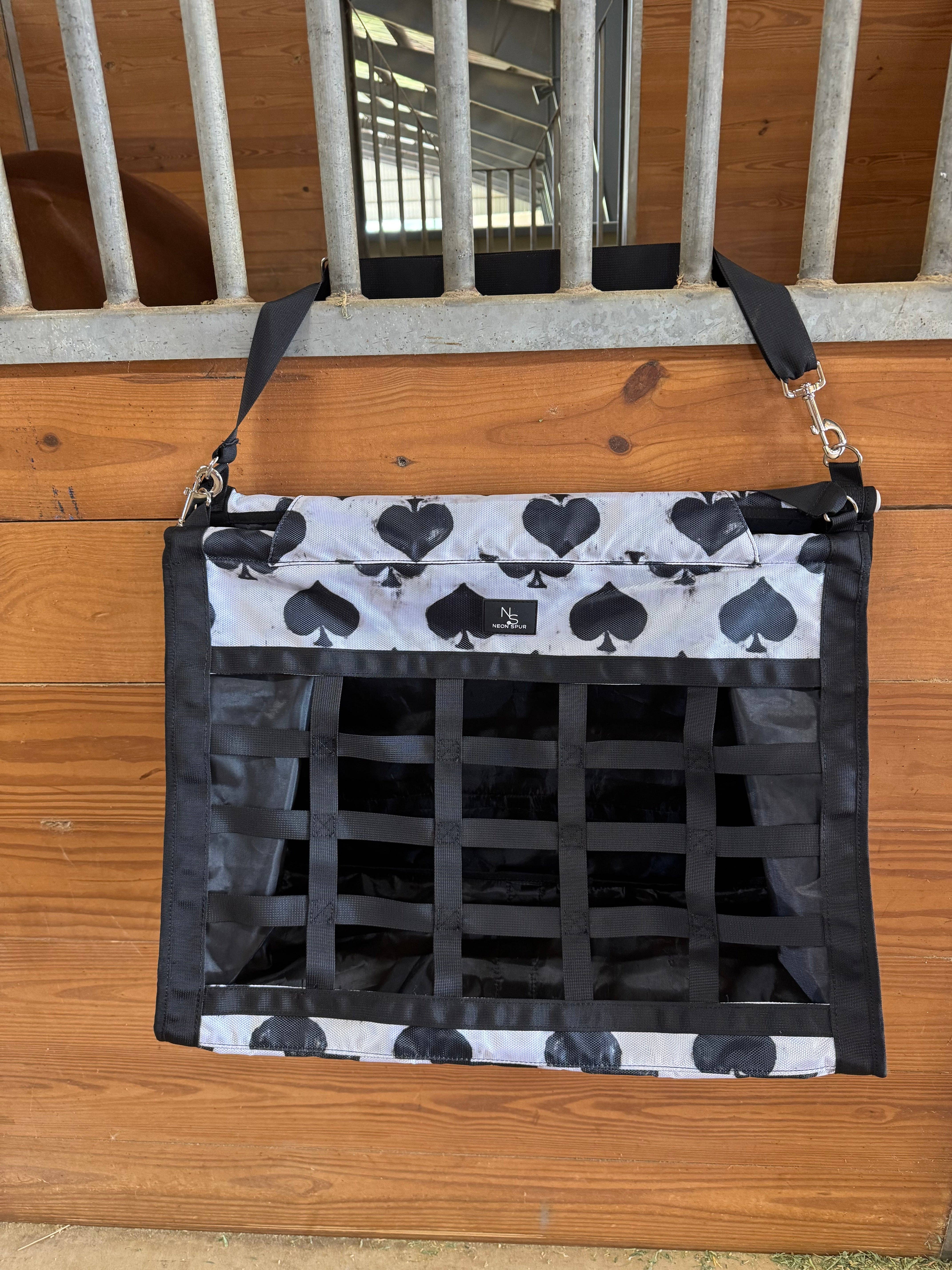 Neon Spur LLC - Wholesale Horseback Riding Gear - Smokin Spades Premium Slow Feed Trailer Hay Bag