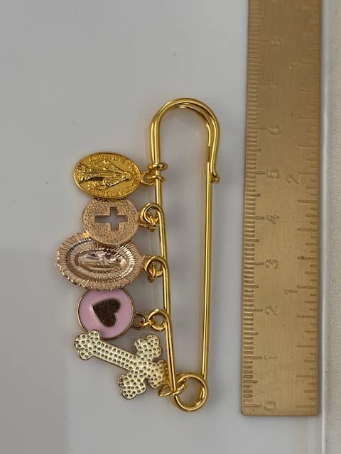 Miss DJ Angel - Wholesale Brooch - Ex-voto brooch, cross brooch and religious medal, rose cross brooch, cross gift for mom, rose cross ceremony gift, kawaii cross.3