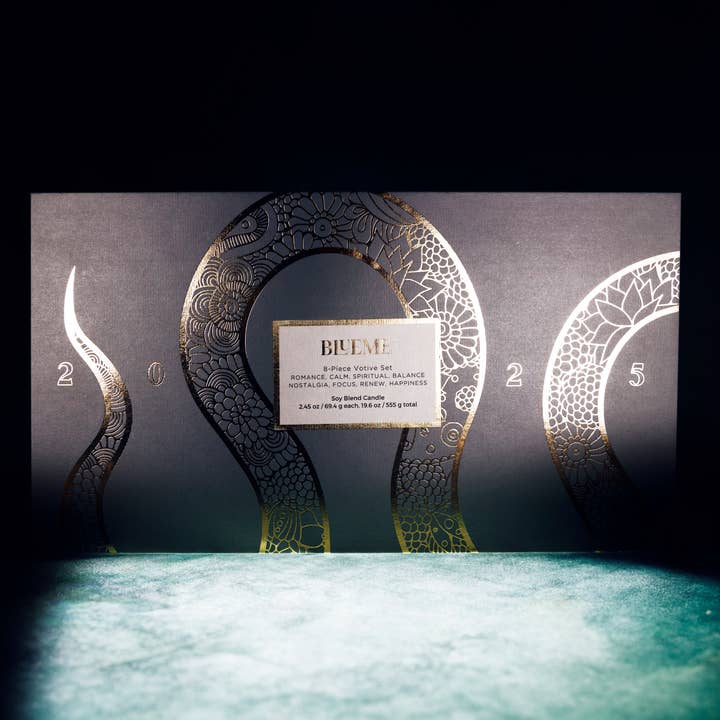 Blueme - Wholesale Jar/Filled Candle - 2025 Lunar New Year Collection - Year of the Snake | 8-Piece Travel Votive Candle Set