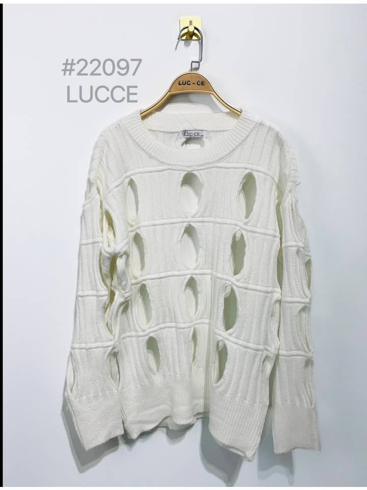 LUCCE - Vendita all'ingrosso Maglione tricot - Donna - Maglione traforato - PU22097