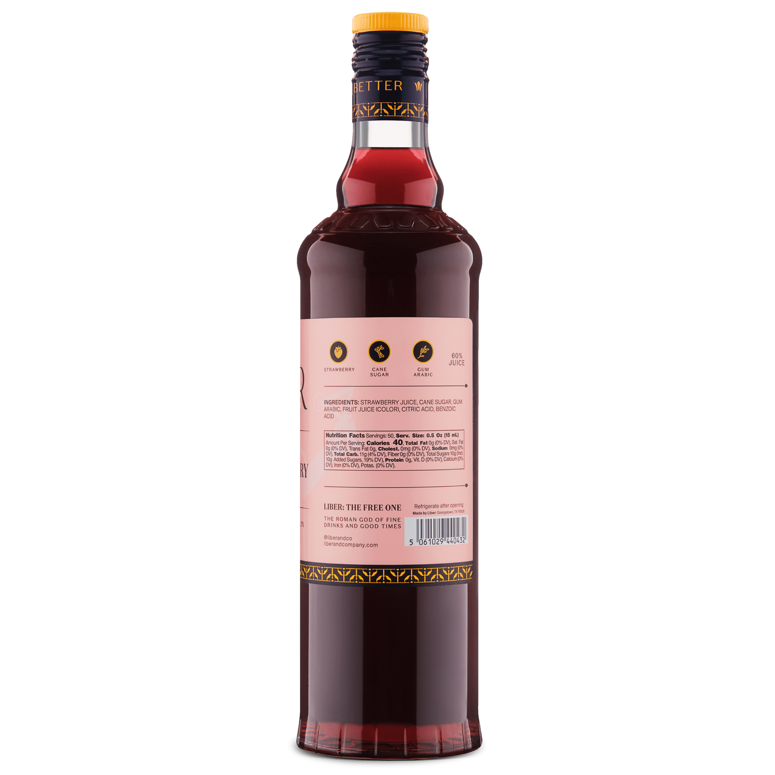 Liber & Co. - Vente Mélange/sirop pour cocktails - Sirop de fraise Pacific2